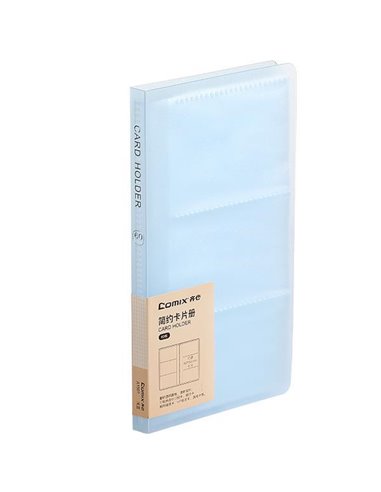 Comix θήκη PP για 60 κάρτες μπλε 10,5x19,3x1,1εκ.