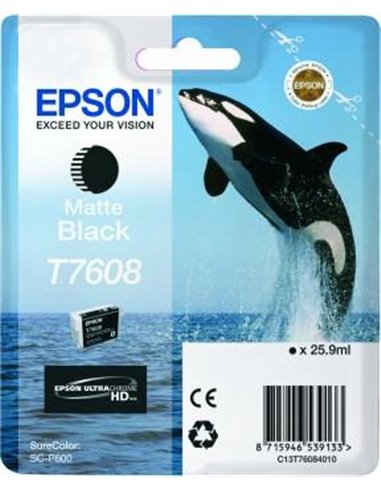 Ink Epson T7608 C13T76084010 Ultrachrome HD Matte Black - 26ml