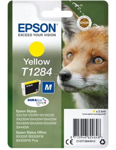 Ink Epson T12844011 Yellow with pigment ink new series Fox-Size M
