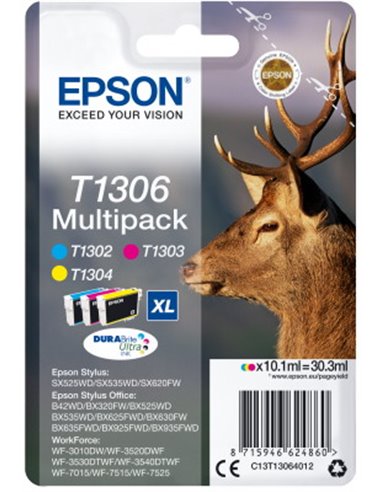Ink Epson T13064010 MultiPack 3 Ink Crtr new series Stag-Size XL