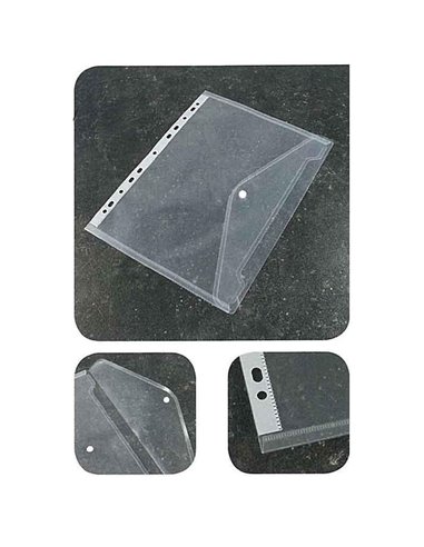 Φάκελος με κουμπί που κλασάρεται διάφανος Α4 180mic.