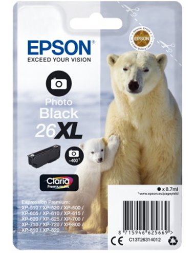 Ink Epson T263140 XL Photo Black with pigment ink