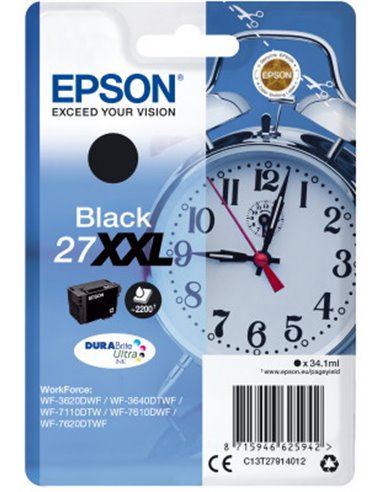 Ink Epson 27XXL C13T27914010 Black Crtr -2200Pgs - 34.10ml