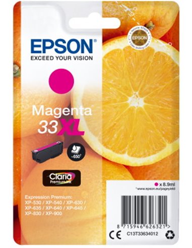 Ink Epson 33XL C13T33634012  Claria Premium  Magenta 8.9ml