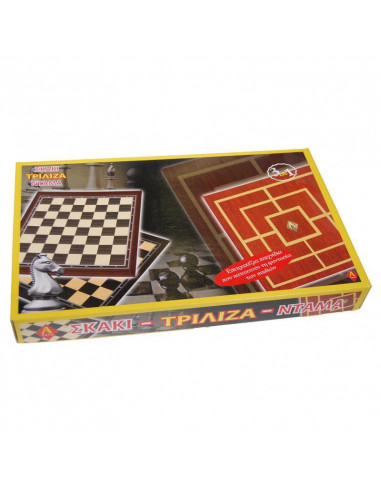 Σκάκι-ντάμα-τρίλιζα 32x32εκ.