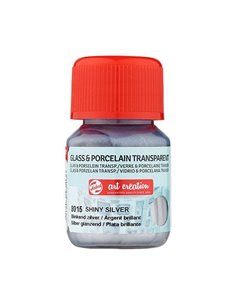 Talens χρώμα glass/porcelain transparent 8015 shiny silver 30ml