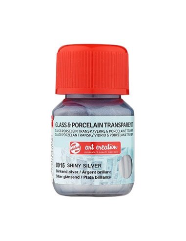 Talens χρώμα glass/porcelain transparent 8015 shiny silver 30ml