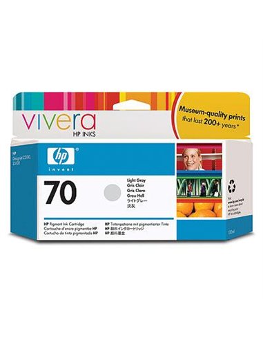 Ink HP No 70 Light Grey Crtr with Vivera Ink - 130ml