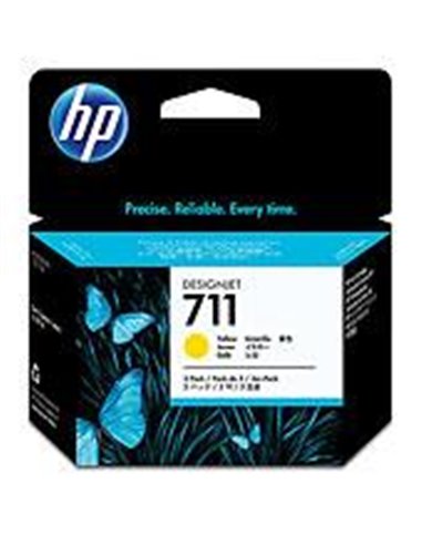 Ink HP No 711 3Pack Yellow Ink Crtr - 29ml