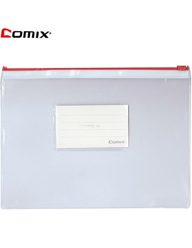 Comix τσαντάκι διαφανές με zip Υ17.5x24.5εκ.