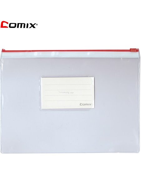 Comix τσαντάκι διαφανές με zip Υ17.5x24.5εκ.