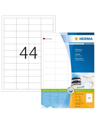 Labels Herma Laser LP 48.3 x 25.4mm - 4400Τ 100 Shts