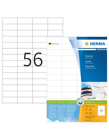 Labels Herma Laser LP 52.5 x 21.2mm -5600Τ 100 Shts