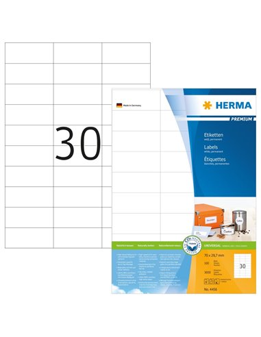 Labels Herma Laser LP 70 x 29.7mm - 3000Τ - 100Shts