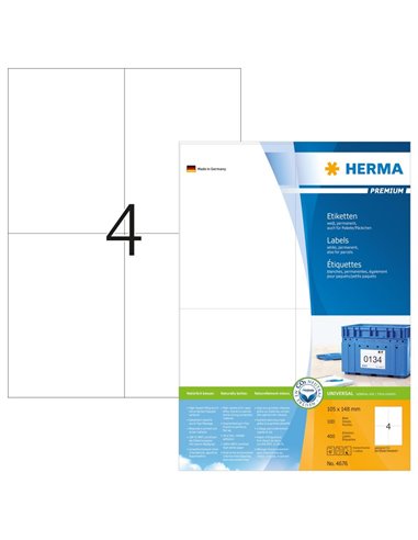 Labels Herma Laser LP 105 x 148mm - 400Τ - 100Shts