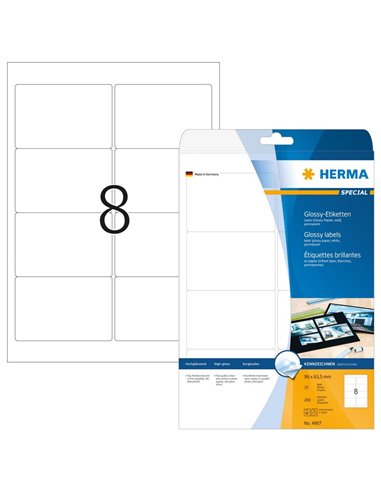 Labels Herma 96x63,05 Gloss Laser - Copy 200pcs - 25Sheets 4907