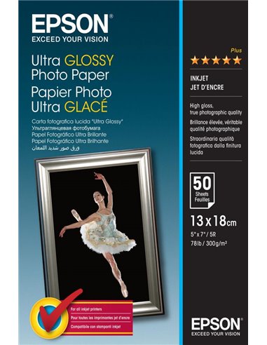 Ultra Glossy Photo Paper Epson 13x18 50Shts 300g