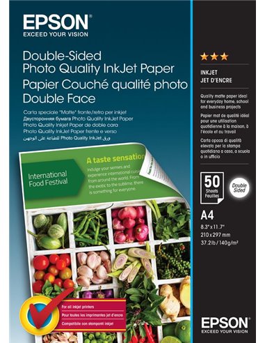 Double Sided Photo Paper Epson A4 50Shts 140g