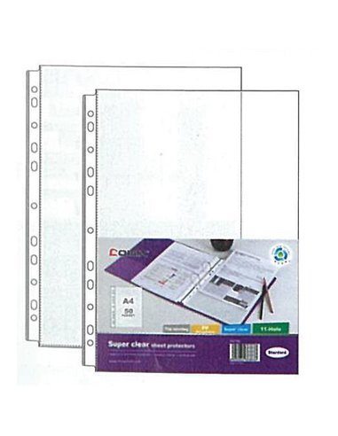 Ζελατίνες πολύτρυπες super clear πάχος 0,04mm. Α4 100τεμ.