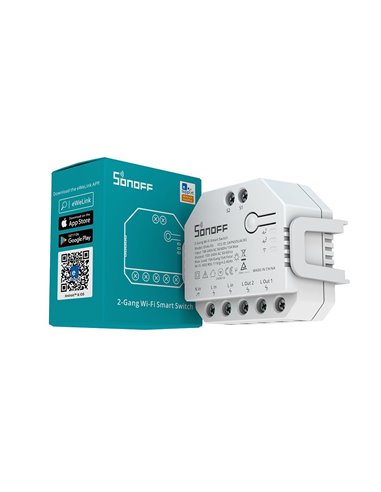 Sonoff DUALR3 Wi-Fi  Smart Switch, Ενδιάμεσος Διακόπτης Με Μέτρηση Κατανάλωσης - 6920075775402