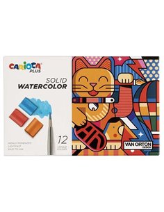 Carioca plus χρώματα ακουαρέλας 12 τεμ. με πινέλο