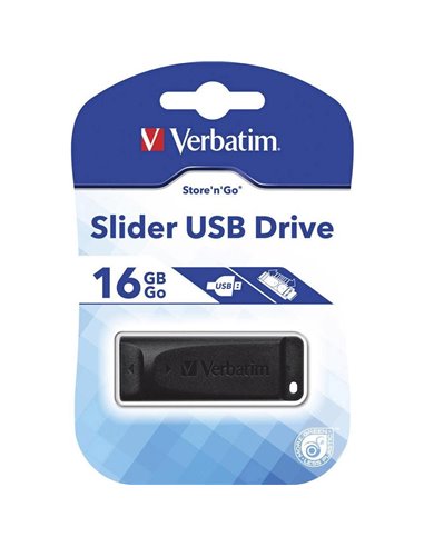 Memory USB 2.0  - Store'n'Go  Slider Black 16GB